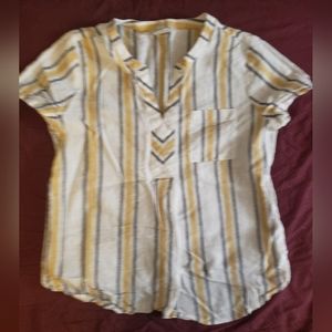 Van Heusen yellow striped shirt